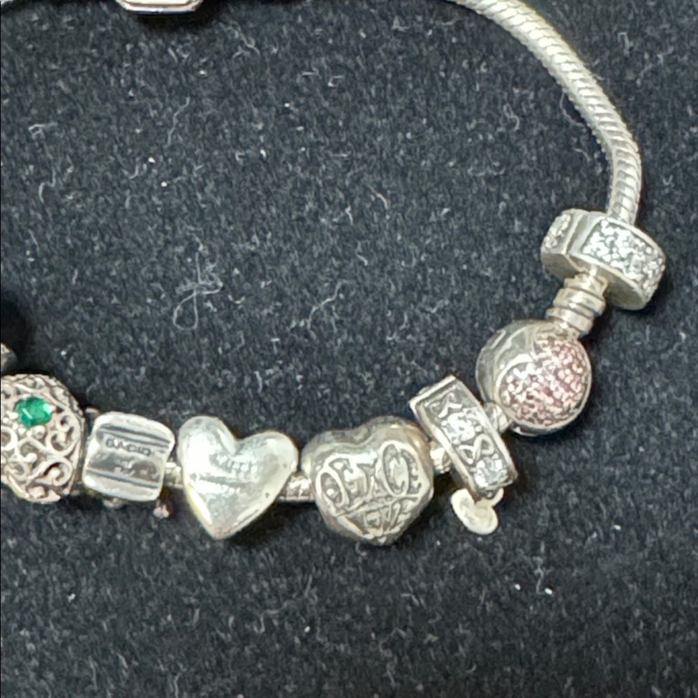 Pandora Charm Bracelet Sterling Silver with 10 charms - Picture 7 of 17